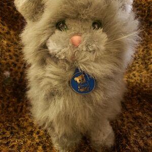 Adorable Vintage Dakin Grey Fluffy Persian Kitten Plush 😻